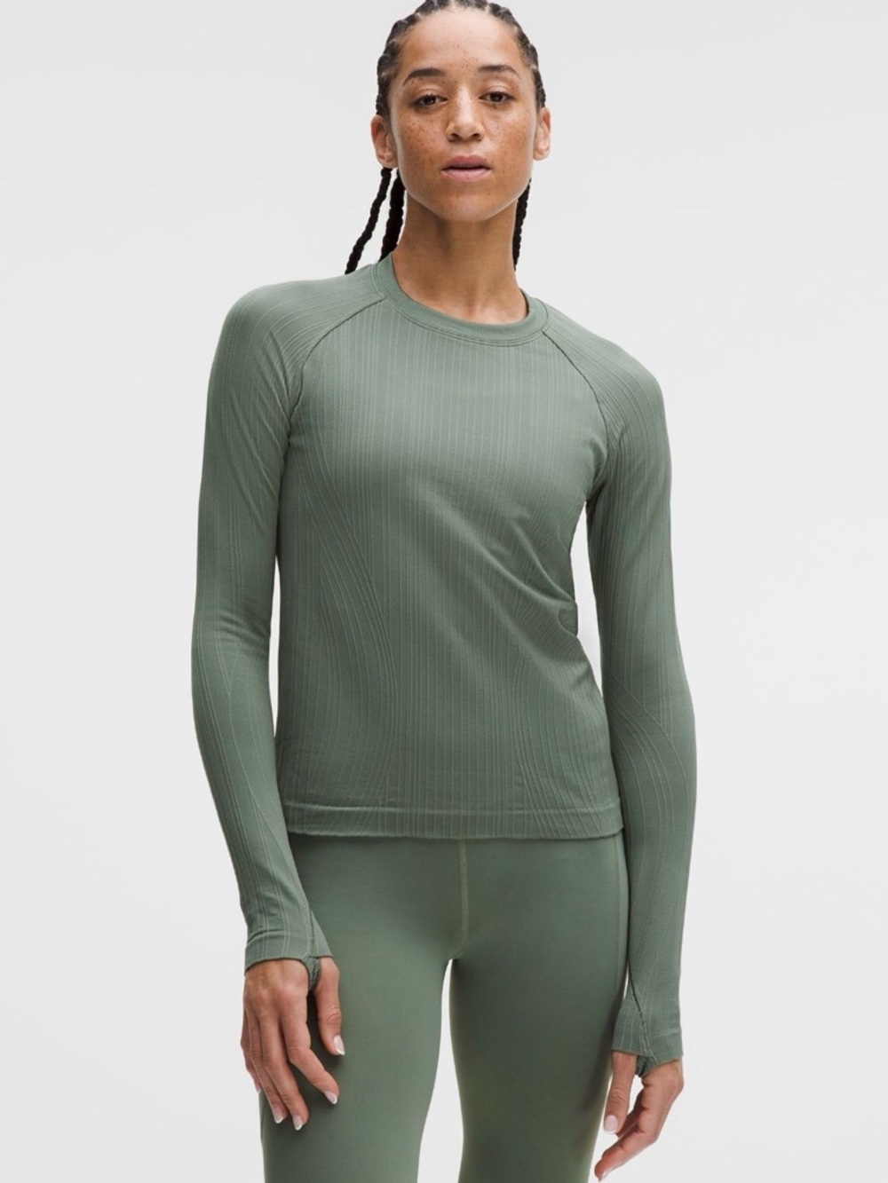 NWT Lululemon Restless Ribbed Pullover in Willow Leaf Color